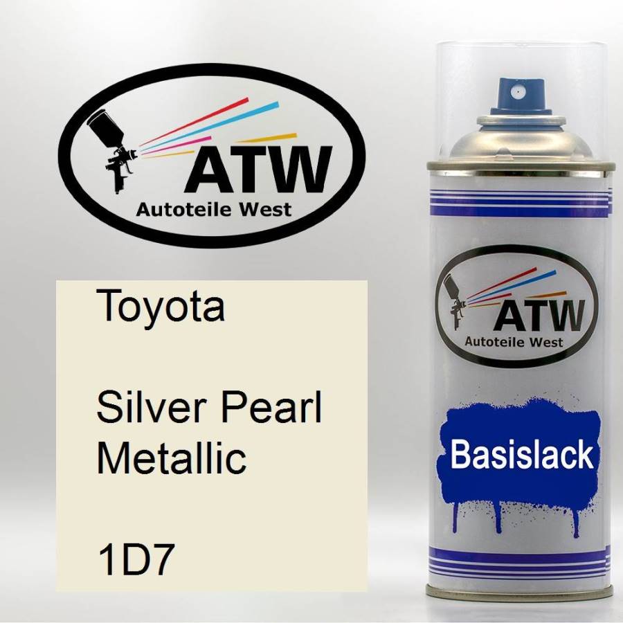 Toyota, Silver Pearl Metallic, 1D7: 400ml Sprühdose, von ATW Autoteile West.